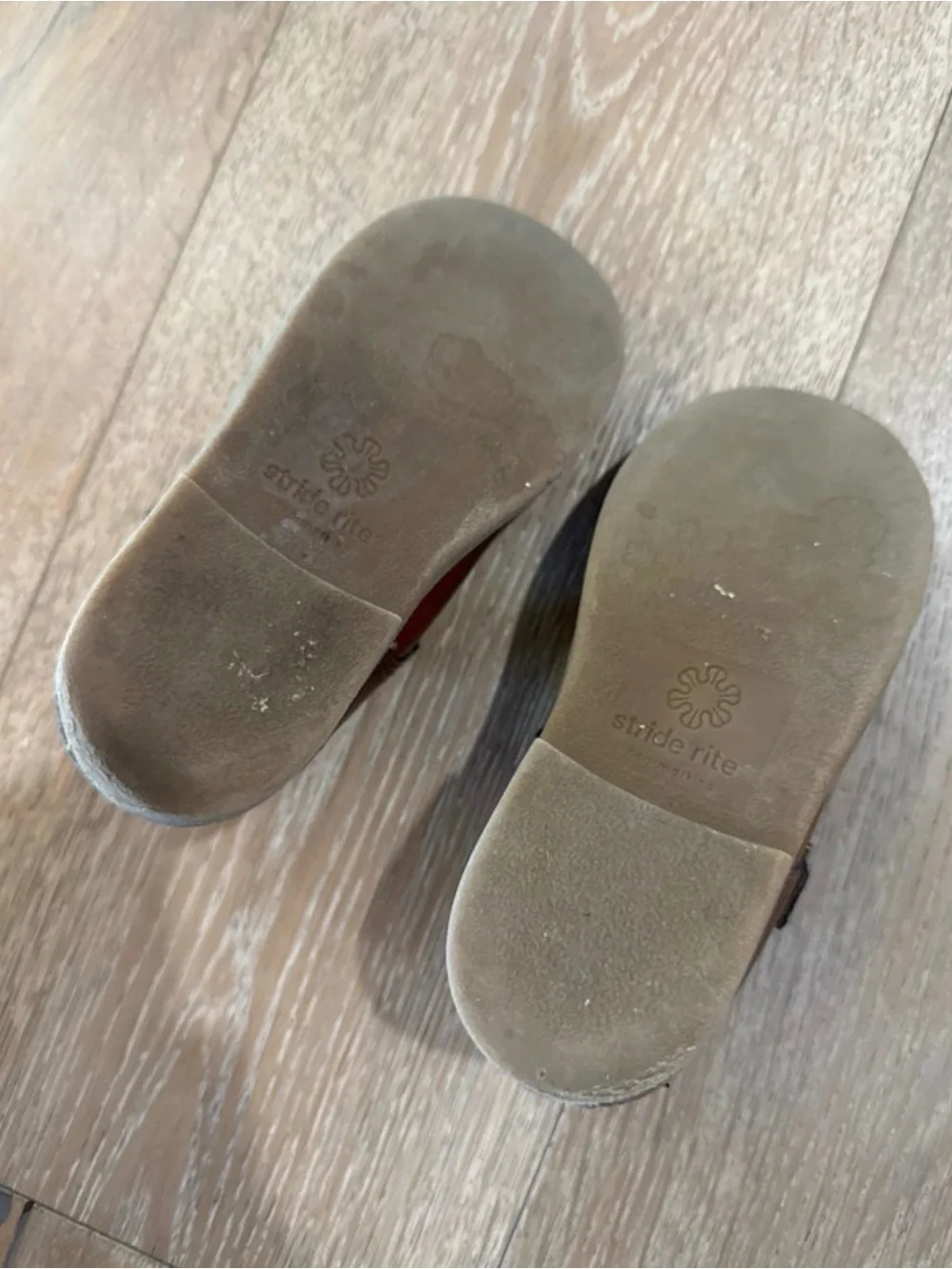 Stride Rite Girls Brown Leather Mary Jane Strap Shoes